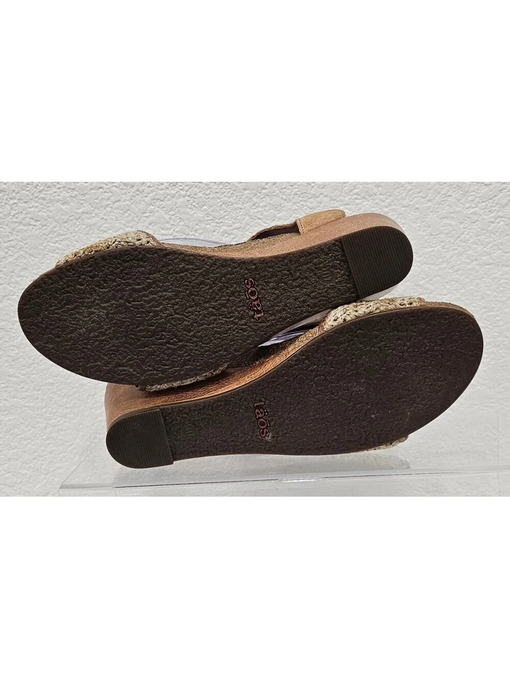 Taos Festival Women’s EU 40 US 9-9.5 Brown Leather Woven Wedge Sandals